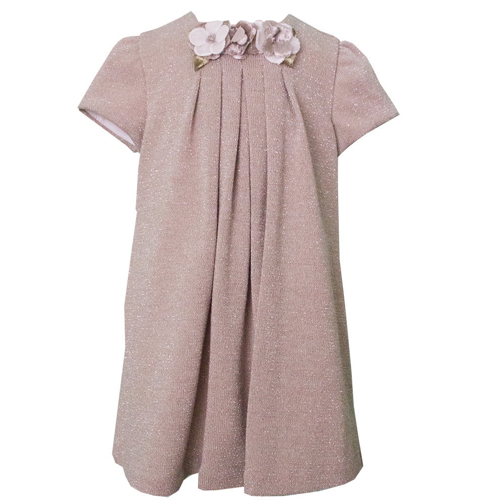 Robe de la ligne vêtements fille Ambarabà. Uni illuminé par des fils argentés dans la trame. Sur ...