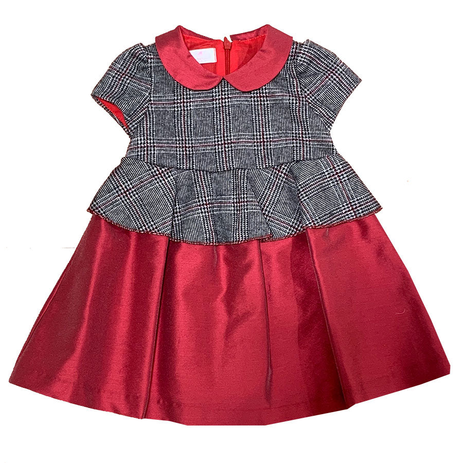 Robe de la ligne vêtements fille Ambarabà, satinée dans la partie inférieure et au col, tissu pri...