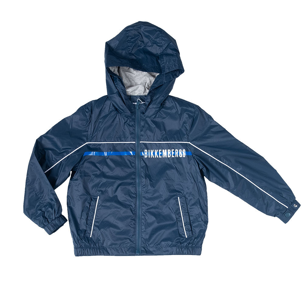 Blouson de la Ligne Vêtements Enfant Bikkembergs coupe-vent avec fermeture éclair, petites poches...