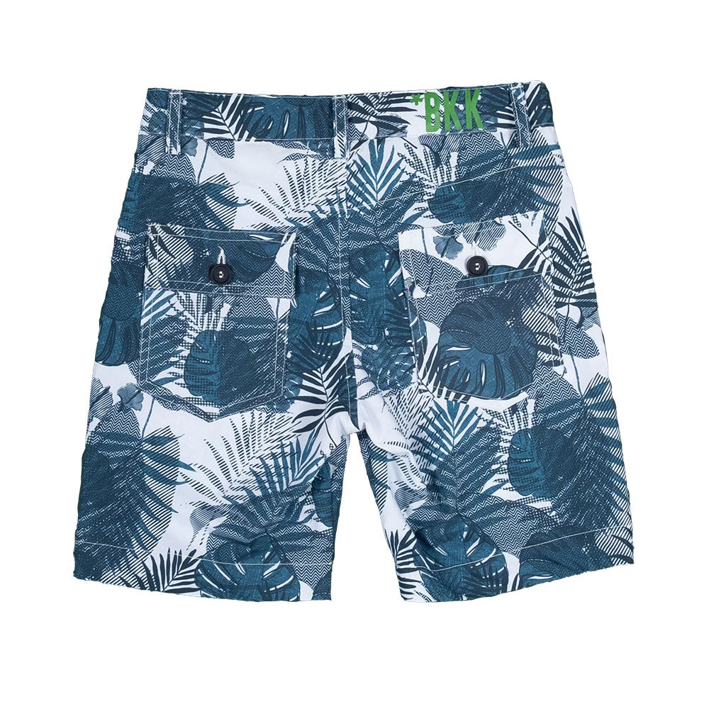 Bermuda de la Ligne Vêtements Enfant Bikkembergs avec taille réglable à la taille et motif tropic...