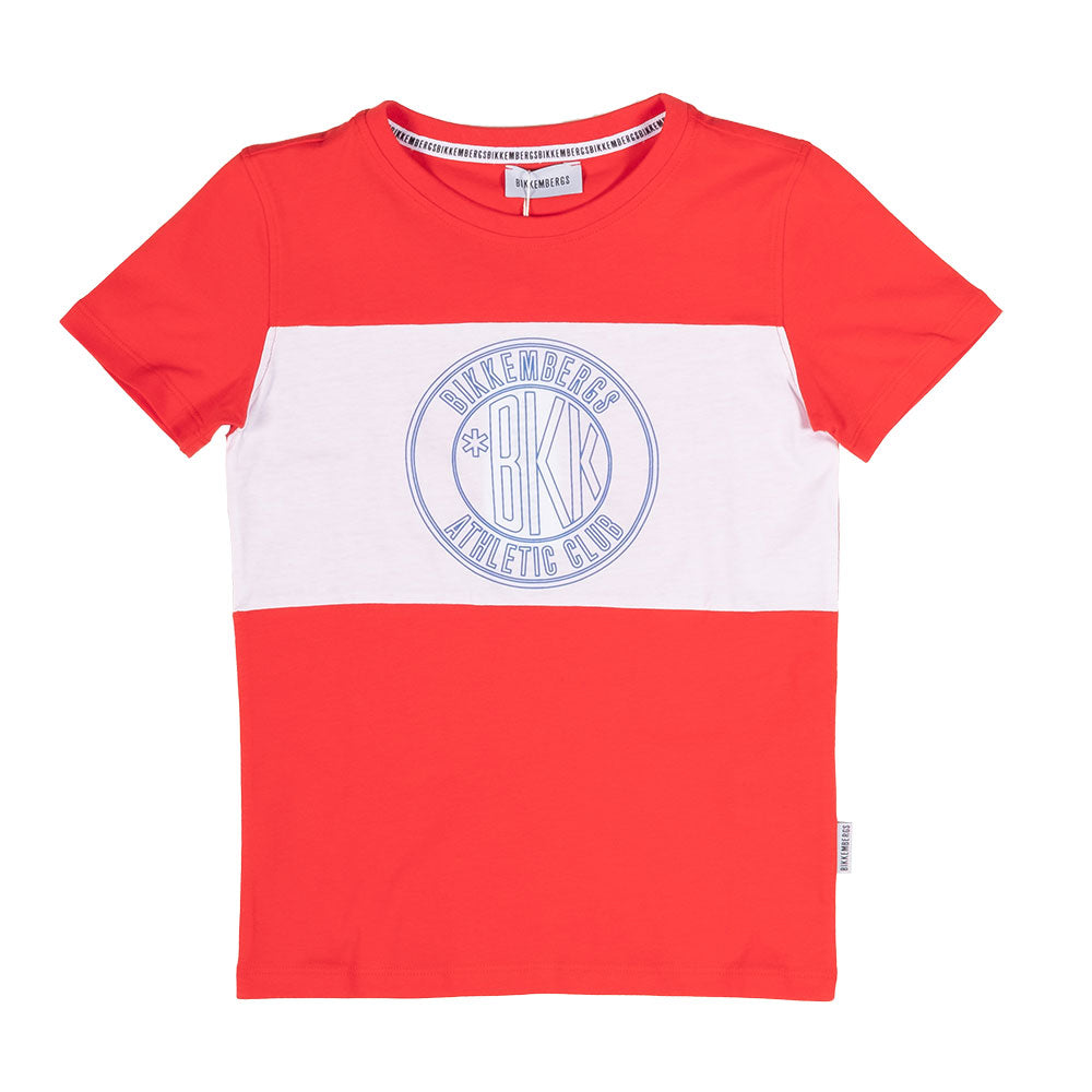 
T-shirt à manches courtes de la Ligne Vêtements Enfant Bikkembergs, avec impression sur le devan...
