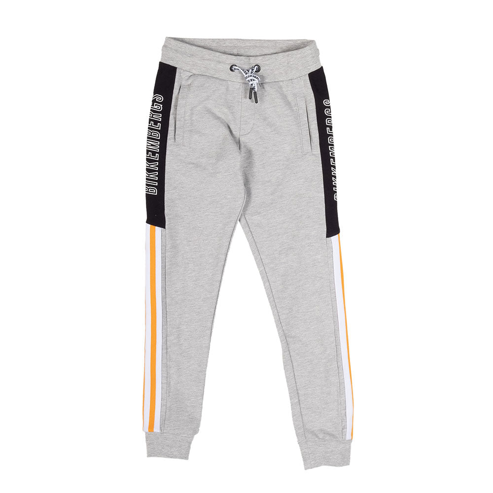 Pantalon en molleton gratté de la Ligne Vêtements Enfant Bikkembergs, avec bande latérale contras...