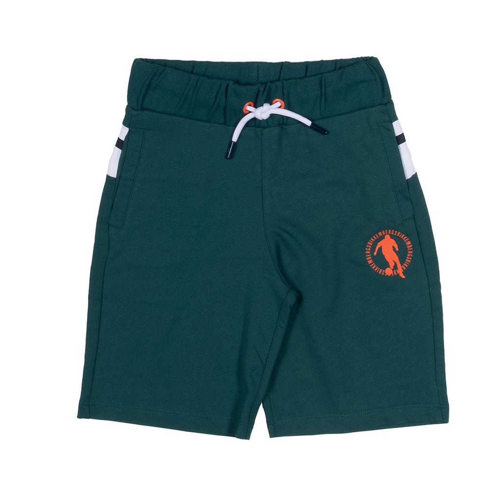 Bermuda de la Ligne Vêtements Enfant Bikkembergs, en molleton gratté avec poches et bande horizon...