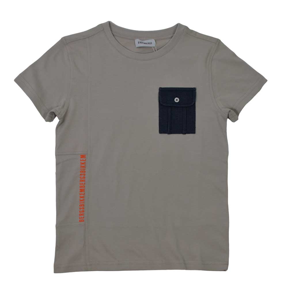 T-shirt de la Ligne Vêtements Enfant Bikkembergs, avec petite poche boutonnée à l'avant, et logo ...