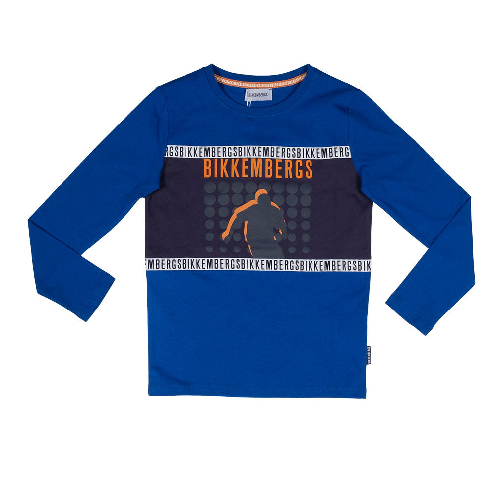 
T-shirt de la Ligne Vêtements Enfant Bikkembergs, à manches longues avec logo imprimé sur le dev...