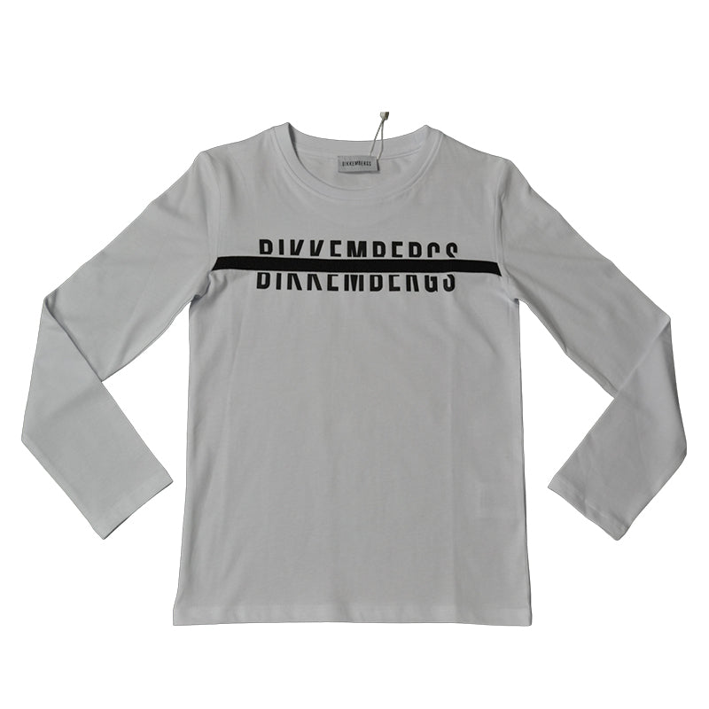 T-shirt de la Ligne Vêtements Enfant Bikkembergs, avec logo sur le devant et application de ruban...