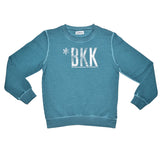 Felpa azzurra Bikkembergs con logo bianco sul davanti.