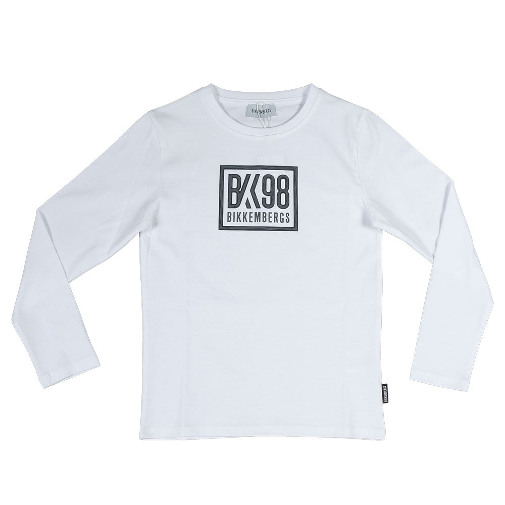 T-shirt de la ligne Vêtements Enfant Bikkembergs, à manches longues et avec un grand logo sur le ...