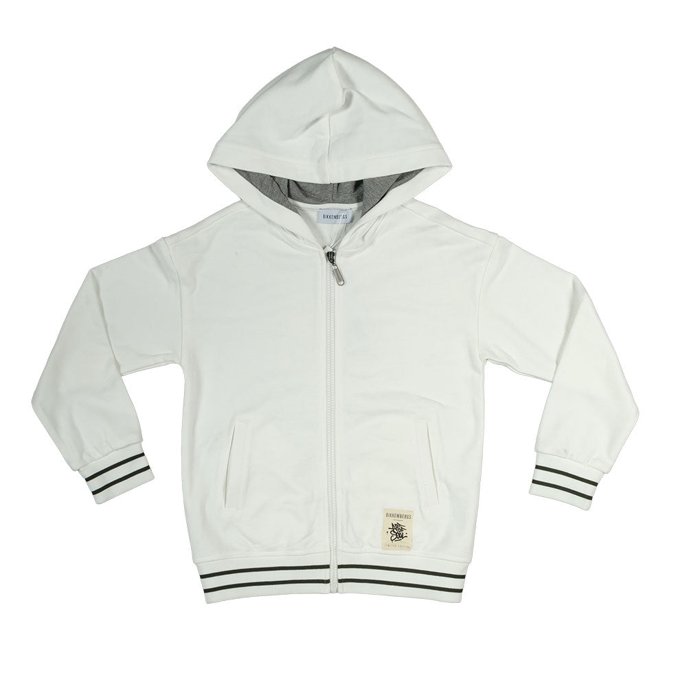 Sweat-shirt de la ligne Vêtements Enfant Bikkembergs, avec capuche et fermeture éclair à l'avant....