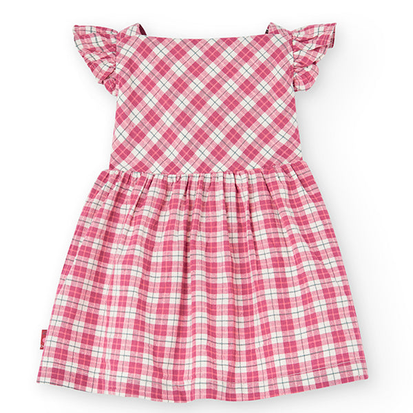 Robe de la Ligne Vêtements Fille Boboli, motif à carreaux et bretelles croisées dans le dos.Compo...