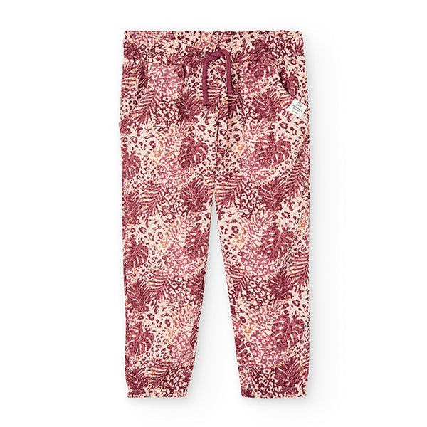 Pantalon large de la Ligne Vêtements Fille Boboli, avec motif animalier, taille élastique avec co...