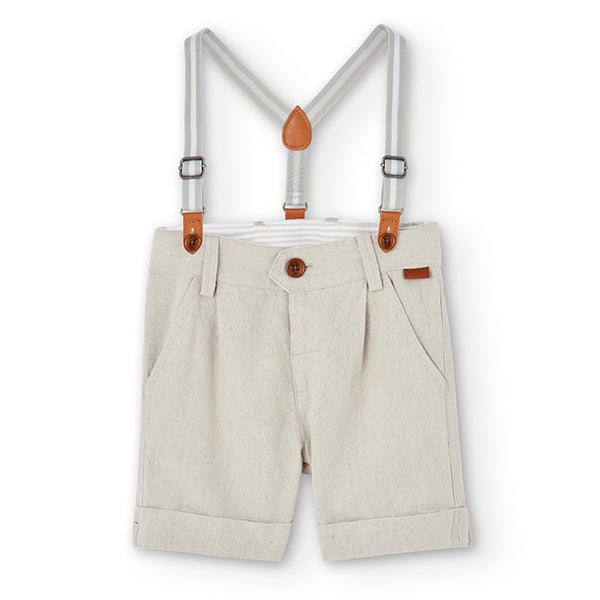 Composizione:  Pantalon : 88% Coton, 12% Lin. Bretelles : 72% Polyester, 28% Élasthanne.

Lavable...