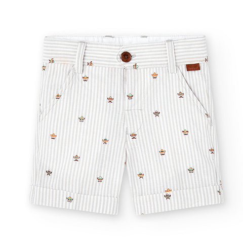 Bermuda lino stampato - BOBOLI - Colore: uni - Stagione: Primavera-Estate