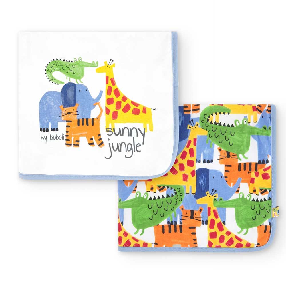 Copertina de landau de la Ligne Vêtements Enfant Boboli, réversible, avec motif safari multicolor...