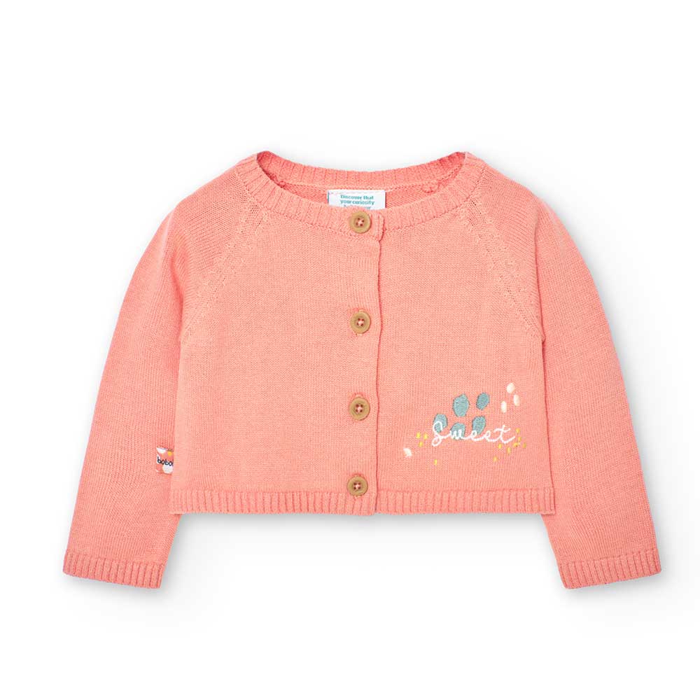 
Cardigan from the Boboli Girls' Clothing Line with wooden buttons and small embroidery on one si...