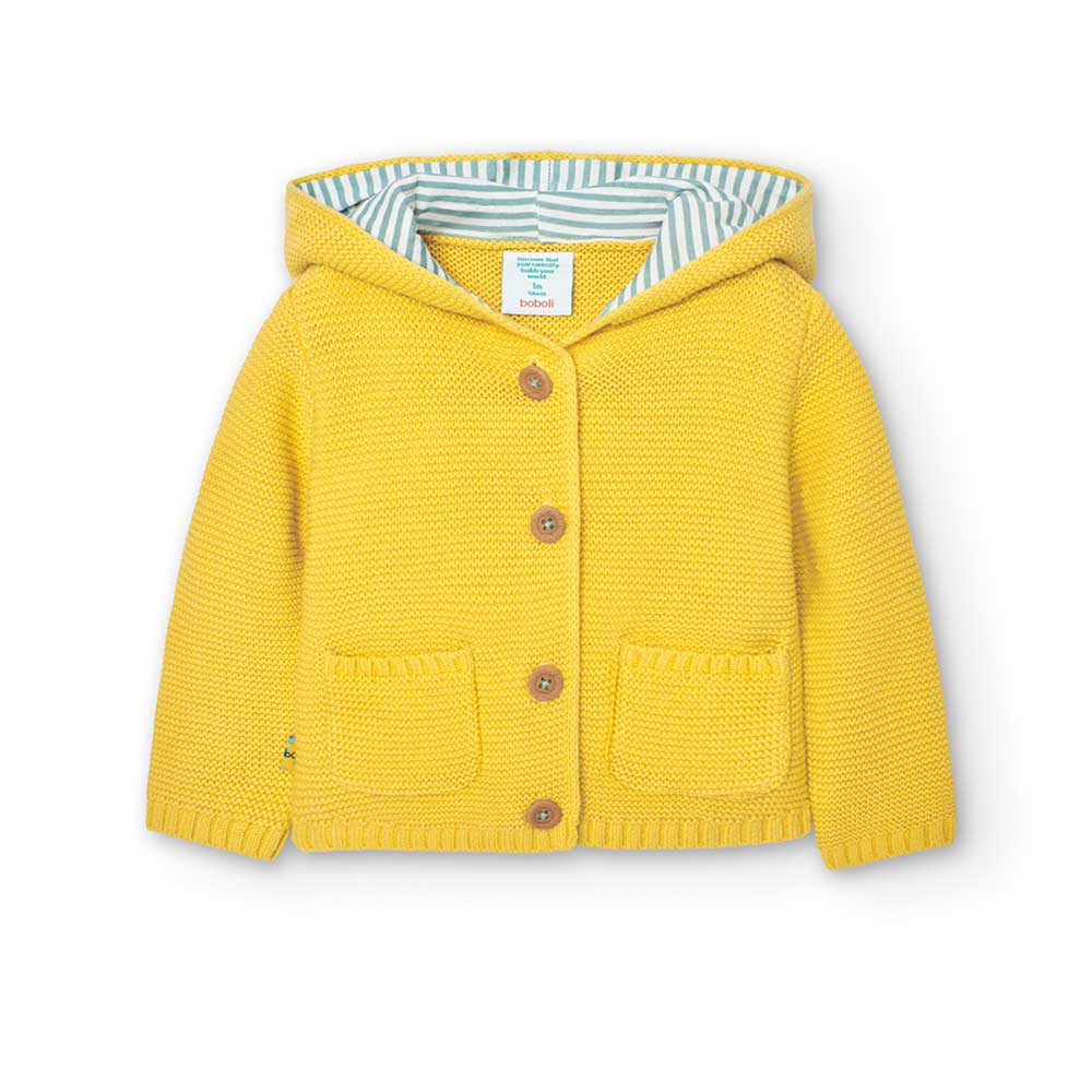 
Knitted cardigan from the Boboli children's clothing line, with hood and small pockets on the fr...