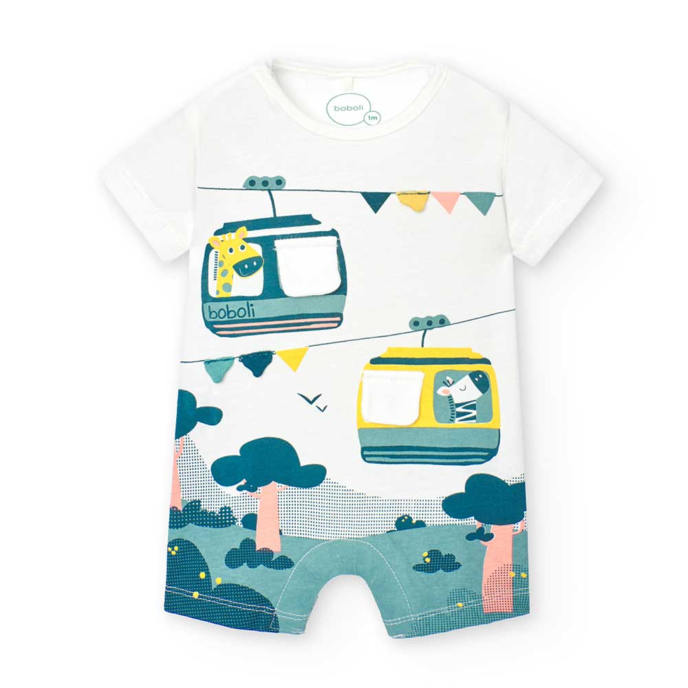 Pagliacette de la Ligne Vêtements Enfant Boboli, avec boutonnière au bas et motif coloré intégral...