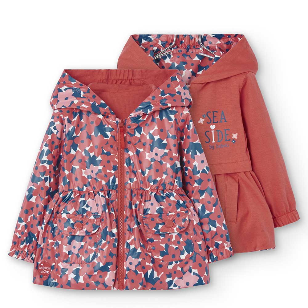 Reversible parka from the Boboli Girls' Clothing Line, with one side in waterproof floral fabric,...