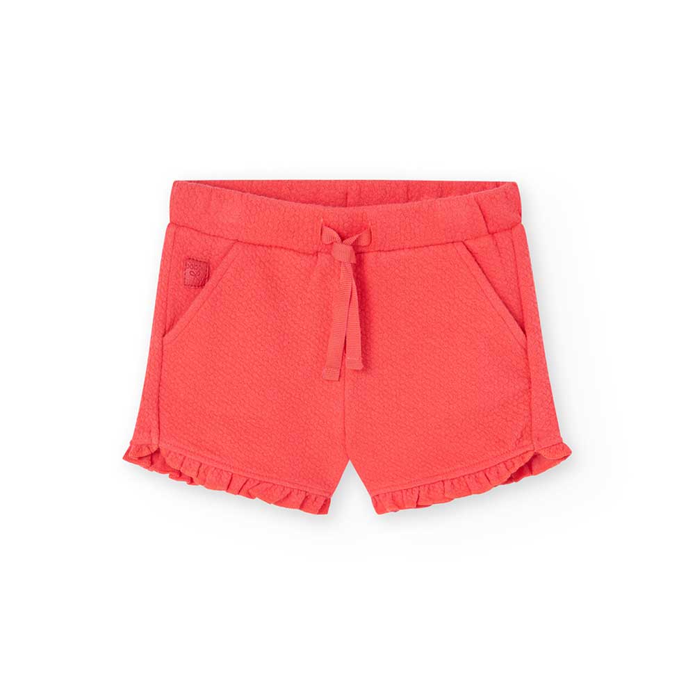 Shorts in soft fabric from the Boboli Girls' Clothing Line, with drawstring at the waist and side...