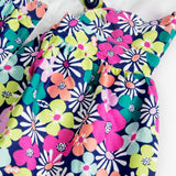 Robe satinée à fleurs