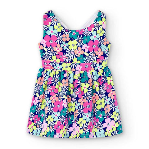 Robe satinée à fleurs