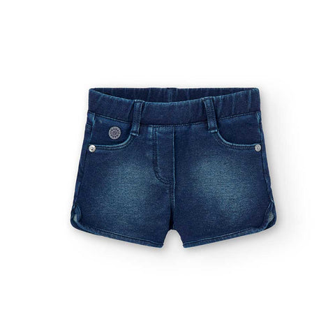 Sweat-shirt court en denim