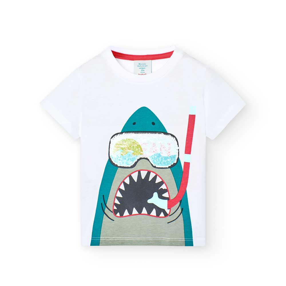 
T-shirt from the Boboli children's clothing line, with colored print on the front and applicatio...