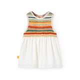 Vestito maglieria combinato - BOBOLI - Sesso: Bambina - Colore: Bianco - Stagione: Primavera-Estate