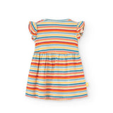 Striped jersey dress for girl