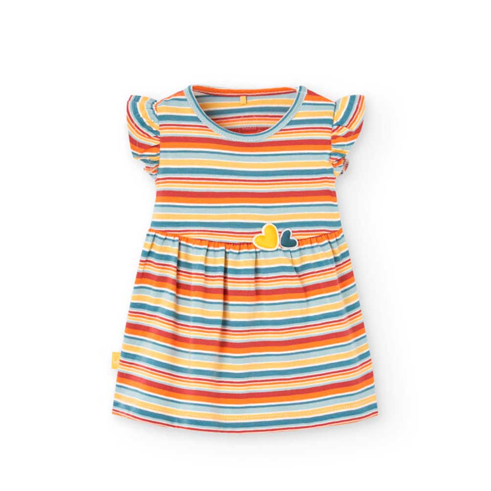 Dress from the Girls' Clothing Line Boboli, with a multicolor striped pattern and matching culott...