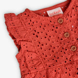 Embroidered romper for baby girl
