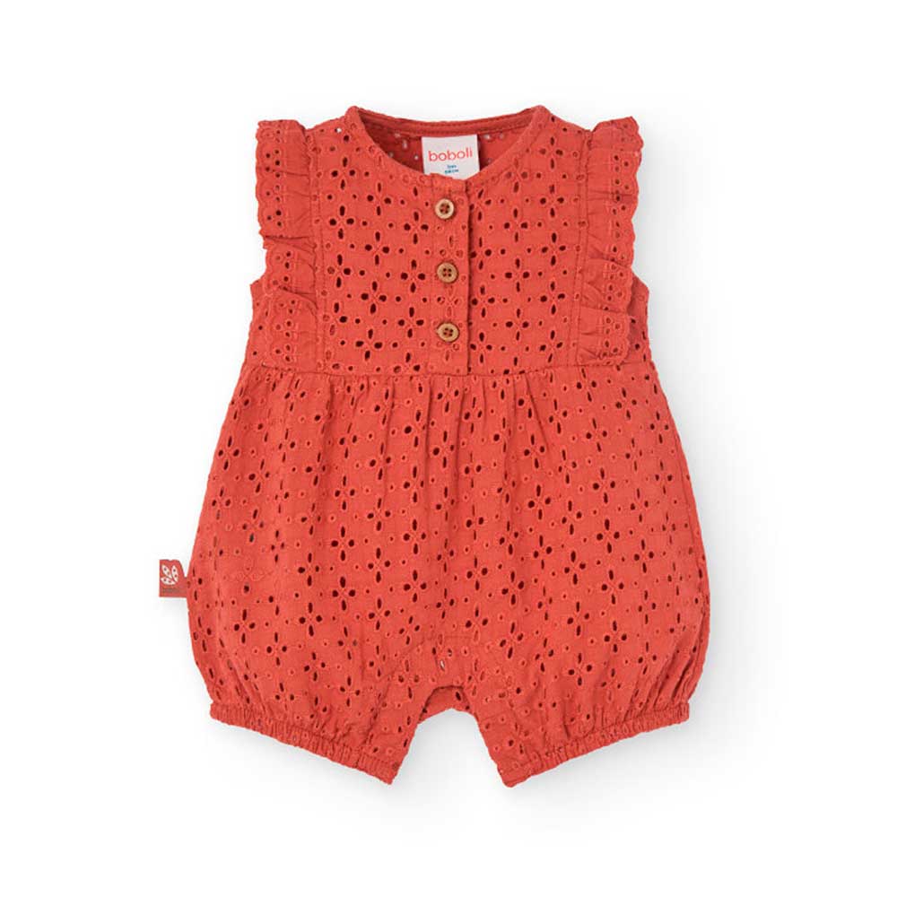 Baby girl's romper from the Boboli Children's Clothing Line, with raglan sleeves, in solid color ...
