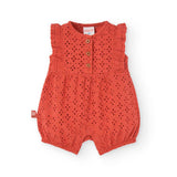 Embroidered romper for baby girl