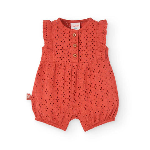 Embroidered romper for baby girl