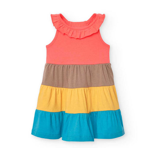 Jersey dress with frills for babies