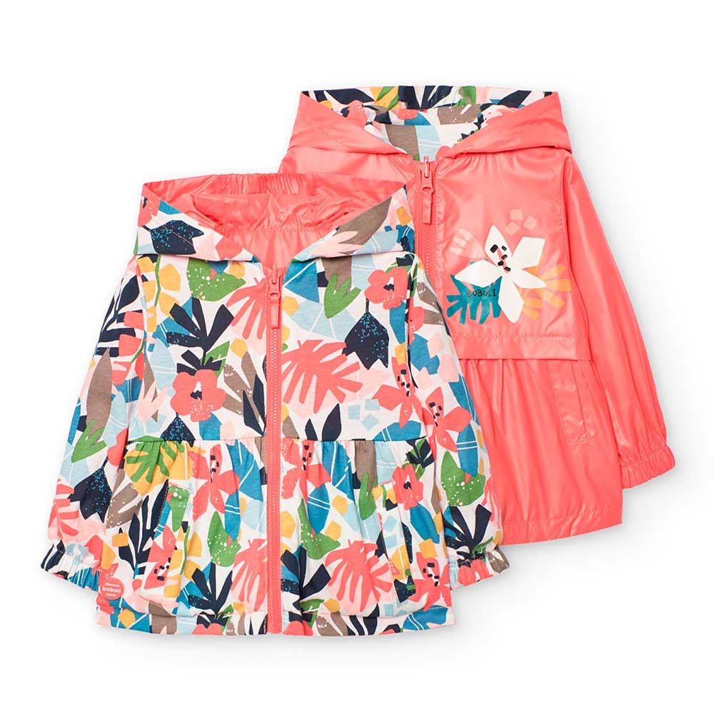 Reversible parka from the Boboli Girls' Clothing Line, waterproof on one side, with a multicolor ...