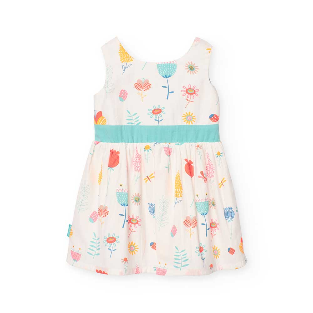 Dress from the Children's Clothing Line Boboli, with a special cut on the back, contrasting color...