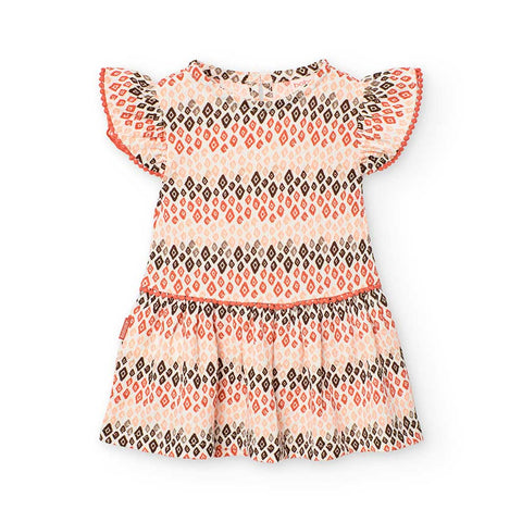 Printed jersey dress for girl