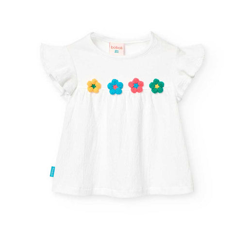 Maglietta jersey - BOBOLI - Sesso: Bambina - Colore: Bianco - Stagione: Primavera-Estate