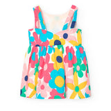 Vestito satin fiori - BOBOLI - Sesso: Bambina - Colore: Azzurro - Stagione: Primavera-Estate