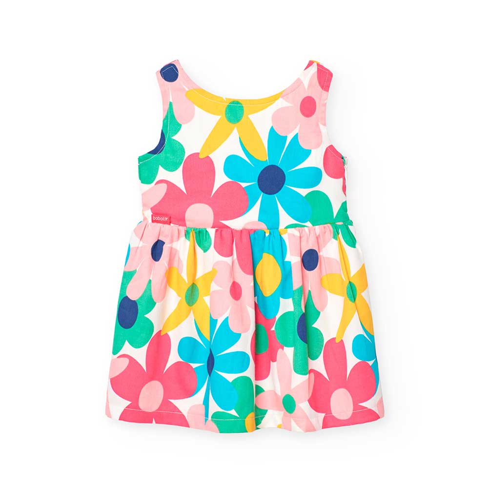 Petite robe de la ligne Vêtements Fille Boboli, avec jupe ample et motif floral multicolore sur t...