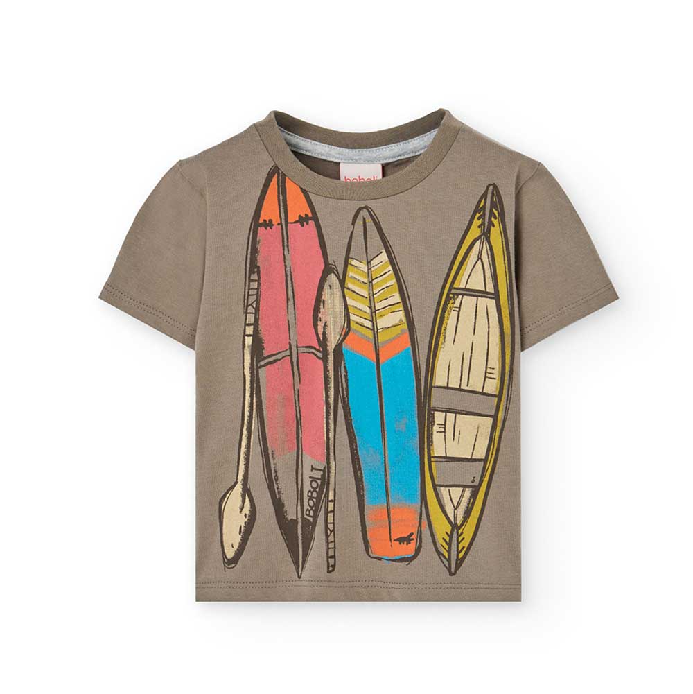 T-SHIRT of the Children's Clothing Line Boboli, with colorful surf print on a solid background.

...