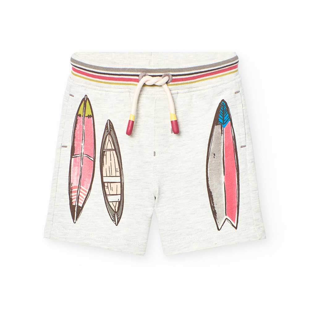 Soft Bermuda shorts from the Boboli Children's Clothing Line, with multicolor print, elastic wais...