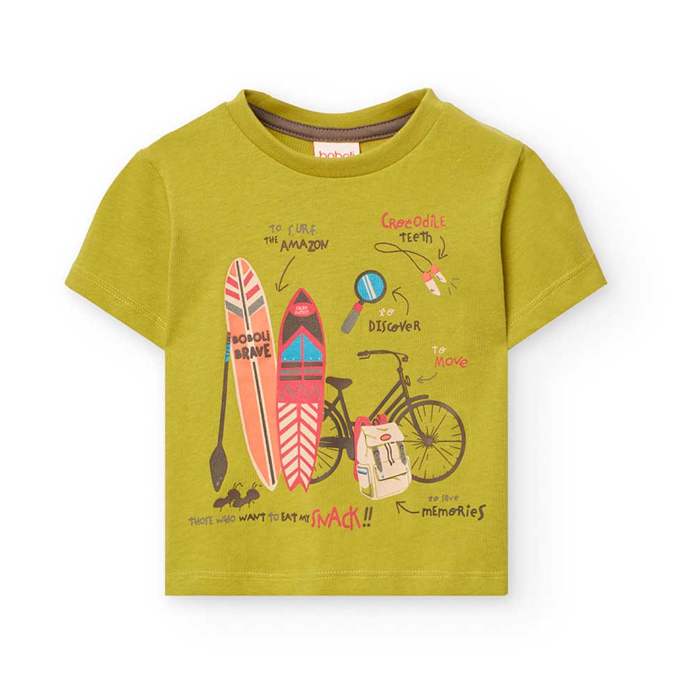 T-shirt della Linea Abbigliamento Bambino Boboli, con stampa multicolor sul davnti e particolari ...