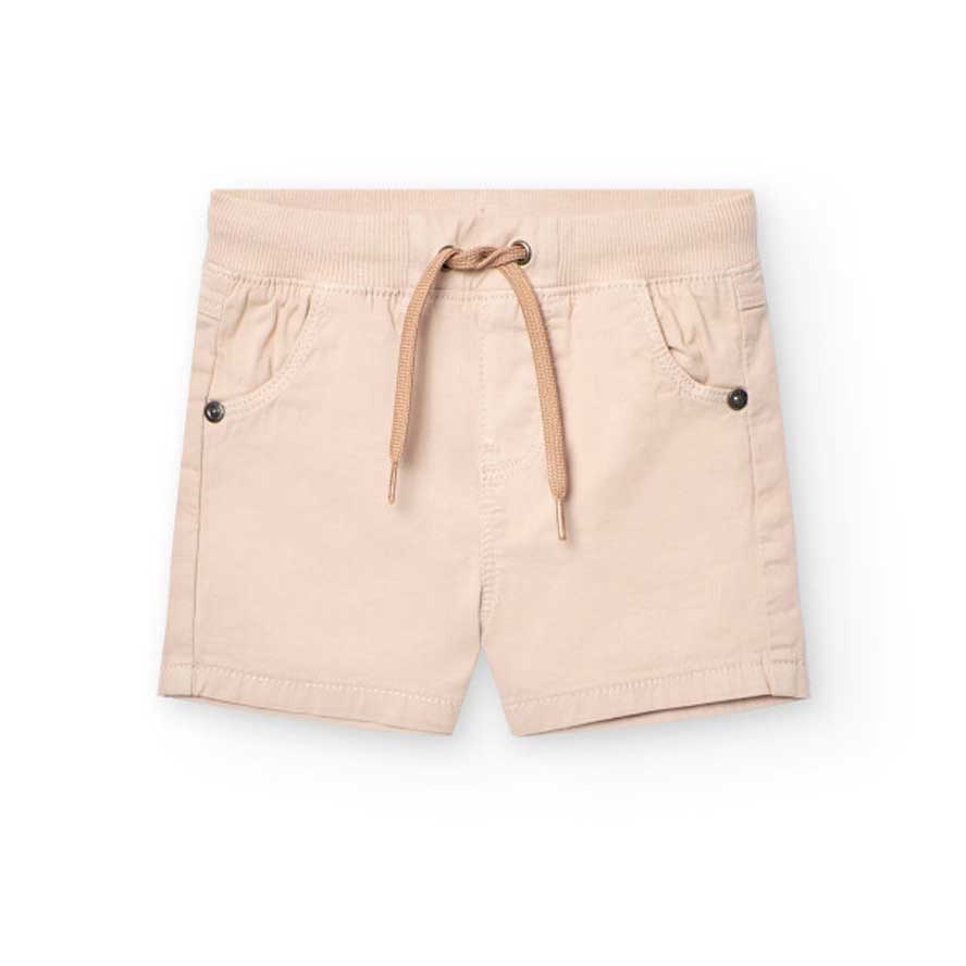 Short in gabardine from the Children's Clothing Line Boboli, with solid color, elastic and laces ...