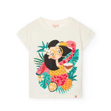 Maglietta jersey - BOBOLI - Sesso: Bambina - Colore: Panna - Stagione: Primavera-Estate