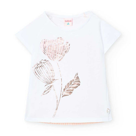 Elastic jersey T-shirt for girl