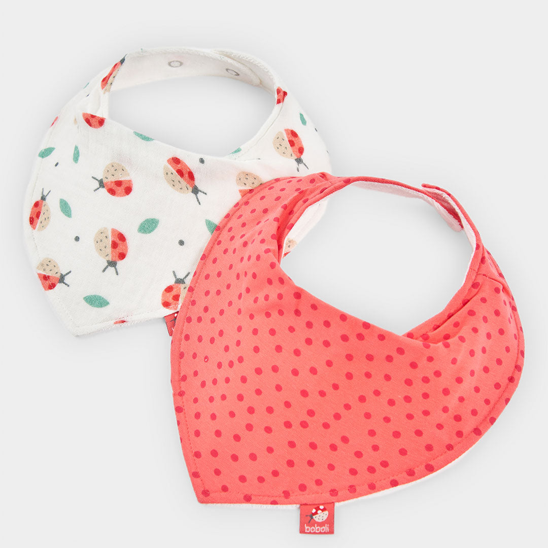 Ensemble composé de deux bavoirs de la ligne Vêtements Fille Boboli, dont l'un blanc et l'autre u...