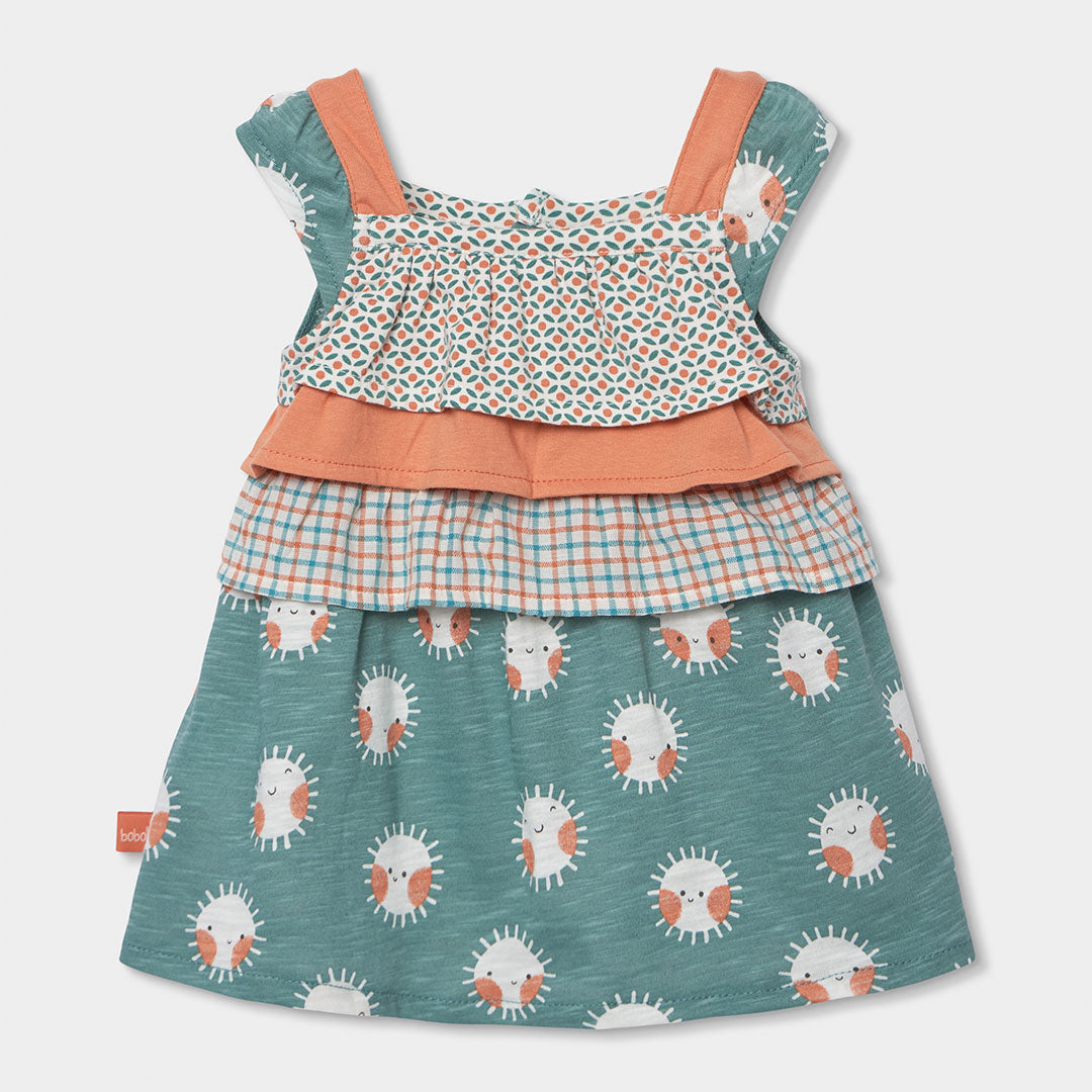 Robe de la ligne Vêtements Fille Boboli, à bretelles larges, boutonnée au dos. Sur le devant, app...