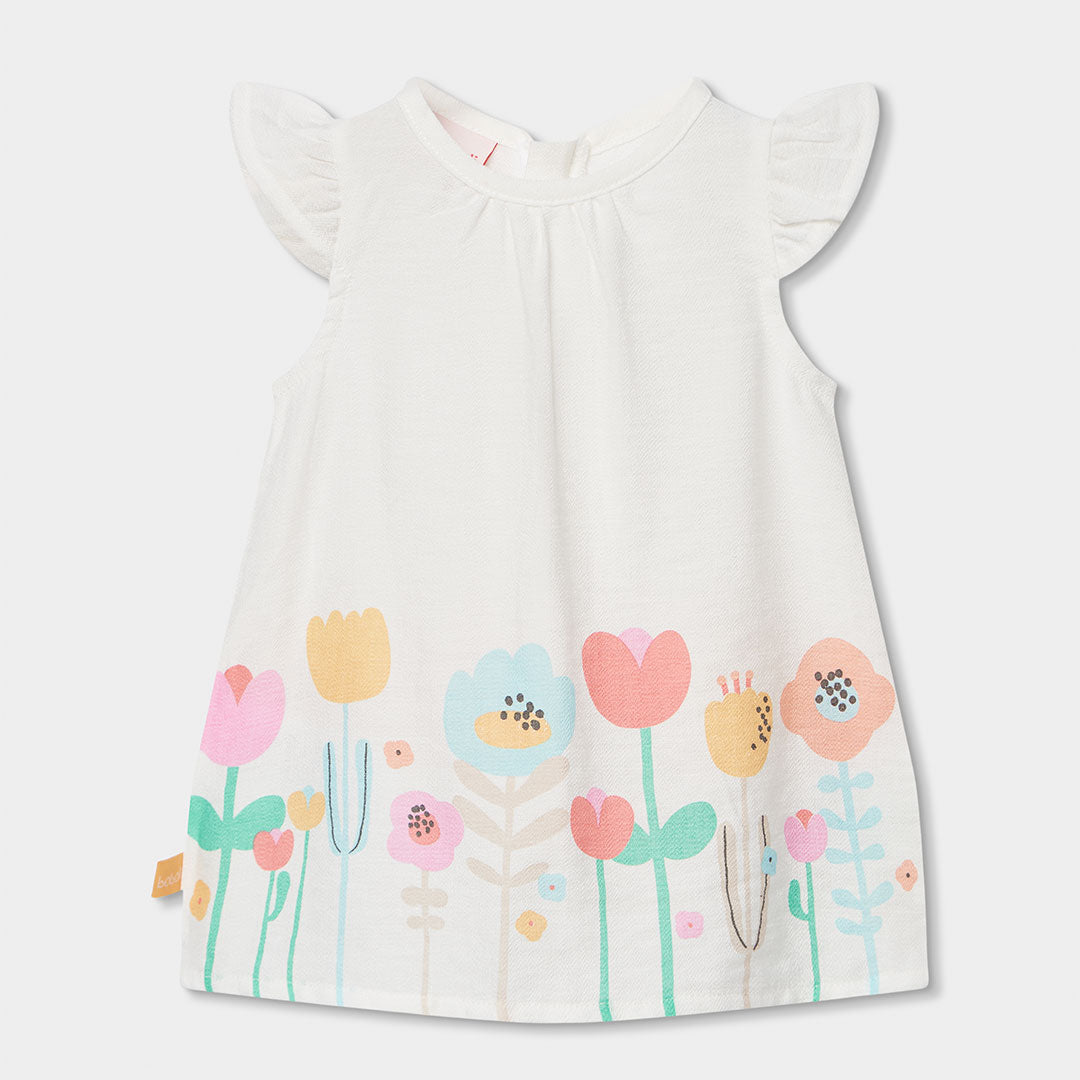 Dress from the Girls' Clothing Line Boboli, with matching shorts. Ruffles on the straps and color...